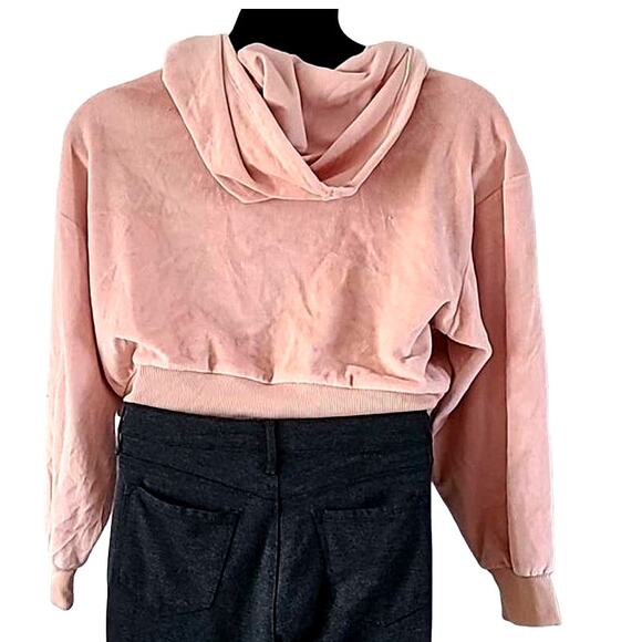 NWOT Flirtitude Juniors Light Pink Velour Zip-Up Hoodie Sweatshirt Size Large - Picture 3 of 5